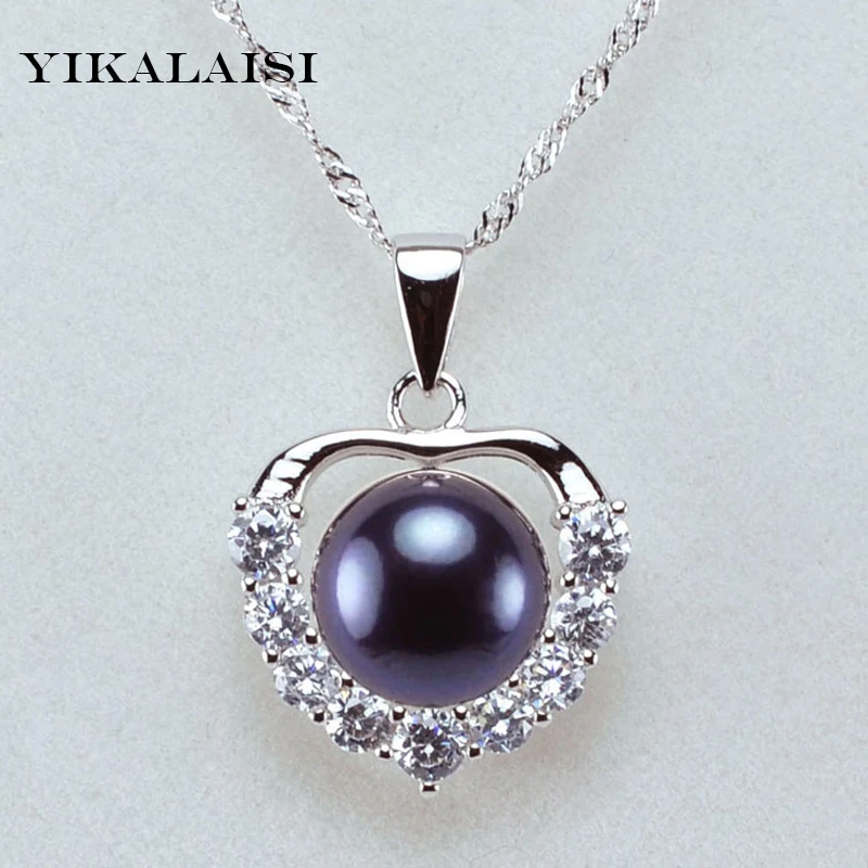 

YIKALAISI 2017 100% natural 9-10mm freshwater pearl jewelry pendant 925 sterling silver jewelry for women best wedding gifts