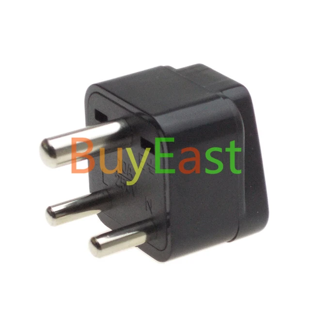 Pack 5 INDIA, Sri Lanka Travel Adapter Type D AC Plug Convert GB US EU World Plug black Colorin