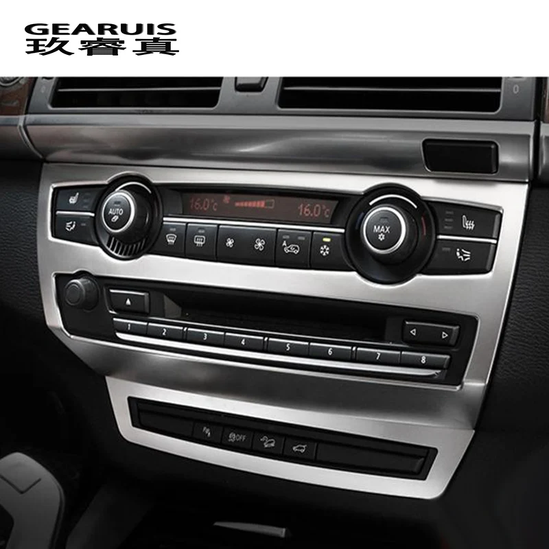 

For BMW X5 X6 E70 E71 Interior Trim Air conditioning CD Control Panel Car Styling Stickers Covers decoration auto accessories