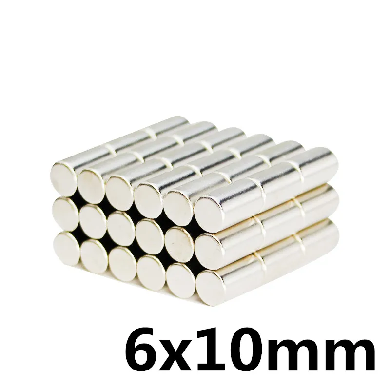 Шт. 6x10 мм N35 супер мощная маленькие круглые Редкоземельные неодимовые магниты 6x10 мм