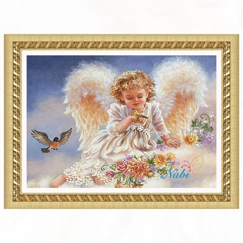 

religion angel fairy Round diamond mosaic painting diamond embroidery cross stitch - 5d diy full crystals icons set 6362R