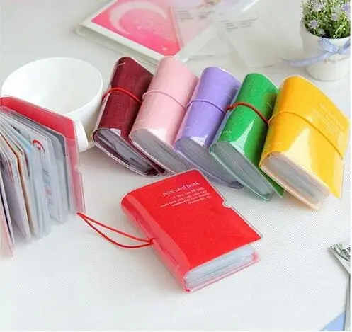 

32 Card Position Mini Card Book Credit/Name/Bank/Cash/Coupon/Business Cards Holder 5 Colors Mini PVC Card Case
