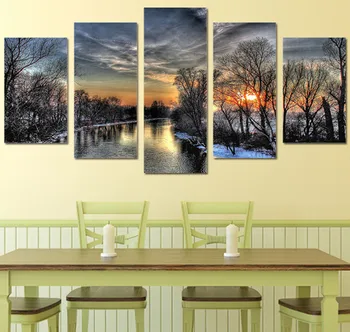 

5pcs natural scenery 5d diamond embroidery landscape diamond painting cross stitch mosaic diamond picture of rhinestones kits