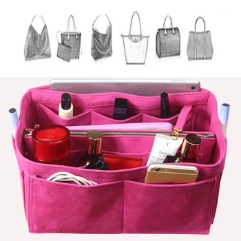 

Fits Speedy 30 25 35 40 Neverfull keepall Velvet Bag Organizer Tote Purse Insert(w/Detachable Zip Pocket)Purse Insert Diaper