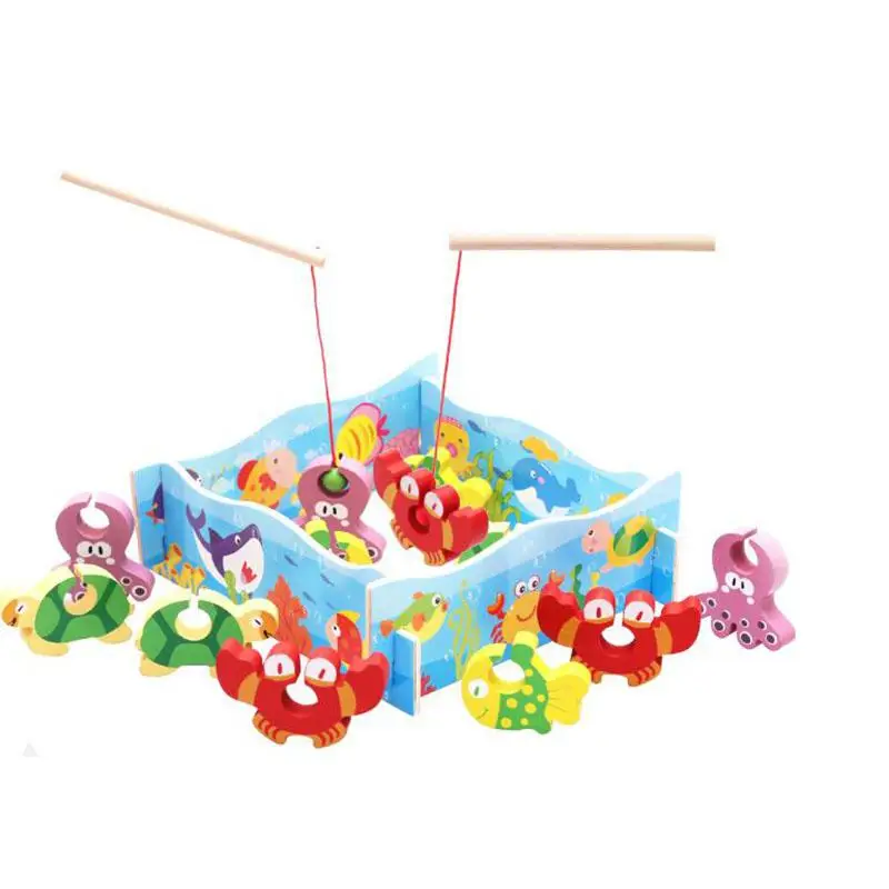 14 шт./компл. детская игрушечная Рыбалка деревянные Обучающие игрушки, подарки