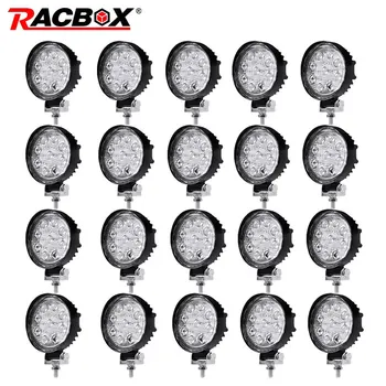 

RACBOX 4 inch 4D 27w Led Work light Round Square Spotlights 12V 24V Car Trucks ATV 4X4 4WD Tractor offroad lights Driving Lamp