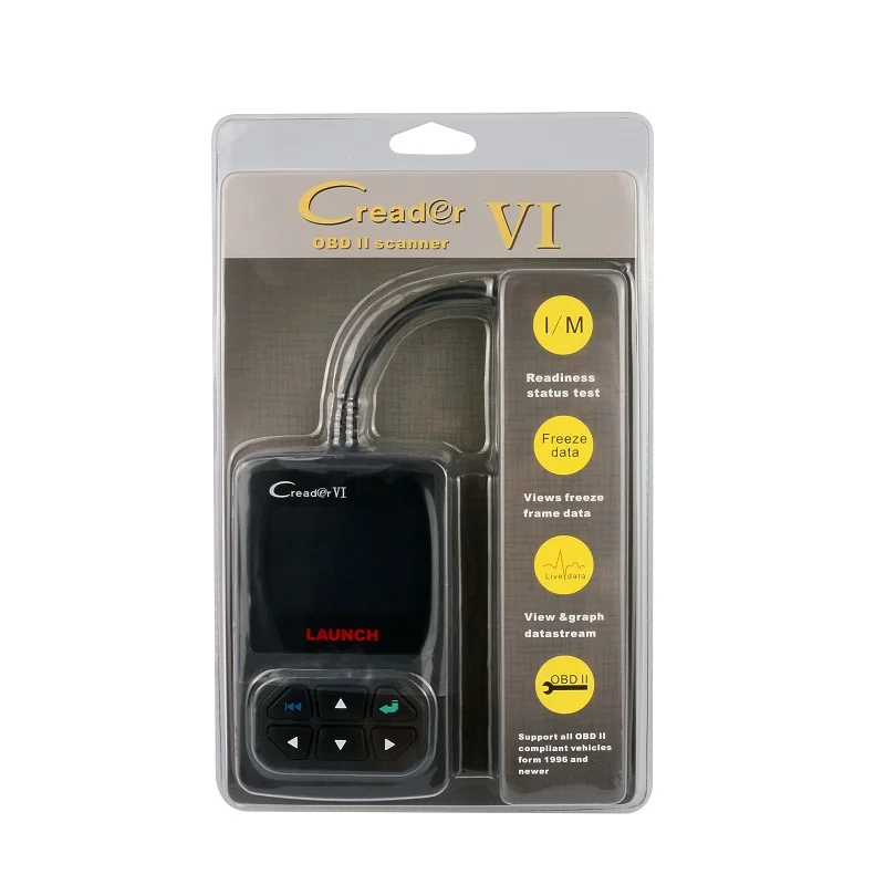 Online-Update 100% original Color screen Launch Creader 6 OBDii Code reader, lowest price Launch creader VI DHL free shipping