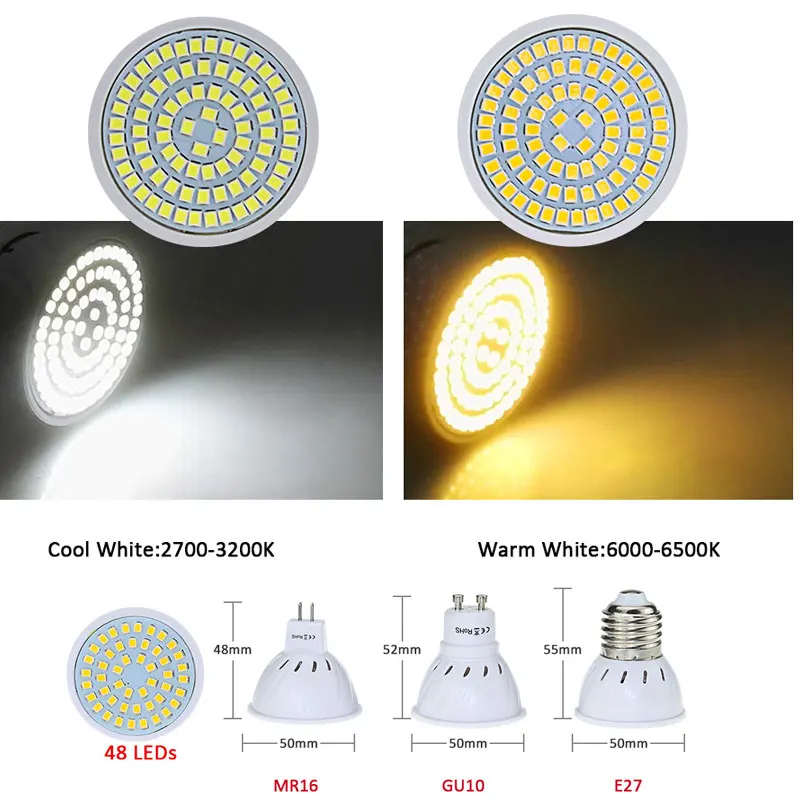 E27 LED Bulb Lamp GU10 MR16 LED Spotlight SMD 2835 48led 60led 80led High Bright Lamparas LED AC220V 230V Spot Lampada LED E27 LED Bulb Lamp GU10 MR16 LED Spotlight SMD 2835 48led 60led 80led High Bright Lamparas LED AC220V 230V Spot Lampada LED