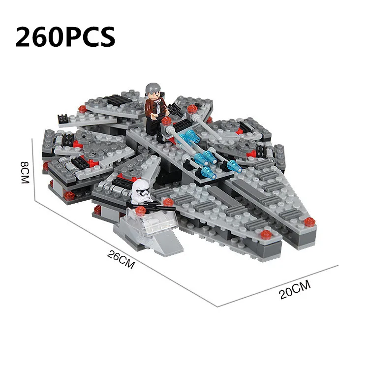 Ceny Przebudzenie mocy Star Set Wars seria kompatybilny LegoINGLYS 79211 Millennium Falcon figurki Model klocki dla dzieci