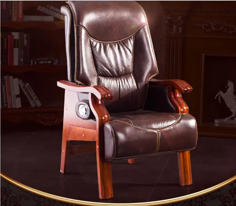 Натуральная кожа компьютерный стул. Дома можно использовать для массажа босс стул. Стул. 026