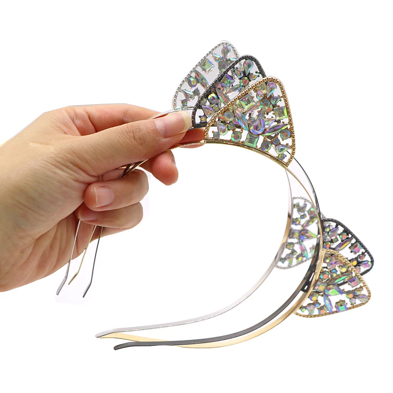 3pcs Cute Ears Headband Hairband Girls Glitter Crystal Rhinestone