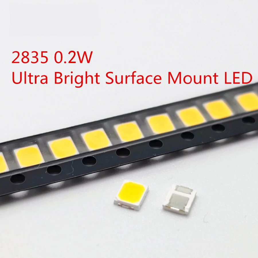 100 шт 0,2 W SMD 2835 Светодиодный светильник шарик 45-50LM белый/теплый белый SMD СВЕТОДИОДНЫЙ бусины светодиодный чип DC3.0-3.6V для всех видов светодиодный светильник