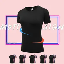 LoRun New Plus Size Yoga Women’s Shirt Fitness Tights Dry Fit Female T-Shirt Running Gym Blouse Yoga Tops Polyester Sports Shirt