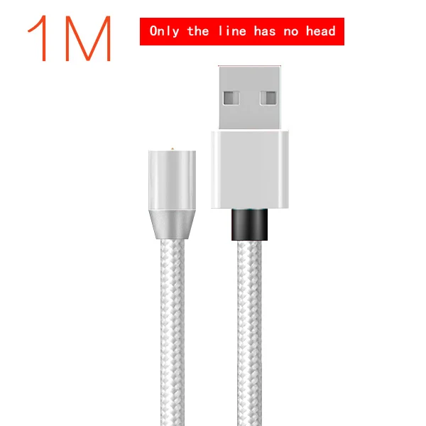 CBAOOO 360 светодиодный магнитный Micro USB кабель type-C зарядный кабель для iPhone XR XS MAX X 8 7 6 Plus Магнитный зарядный провод для мобильного телефона - Цвет: No plug only cable