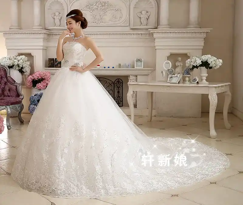 Vestidos De Novia Estilo Princesa Con Cola Larga 5c2c82