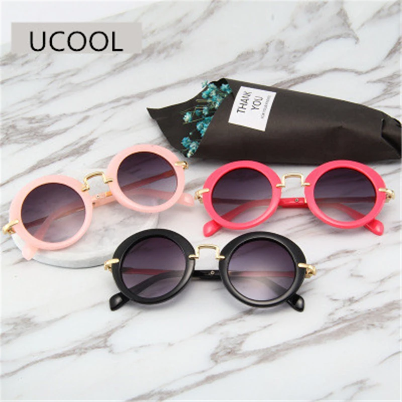 UCOOL 7 цветов модные круглые милые детские солнцезащитные очки Брендовые для
