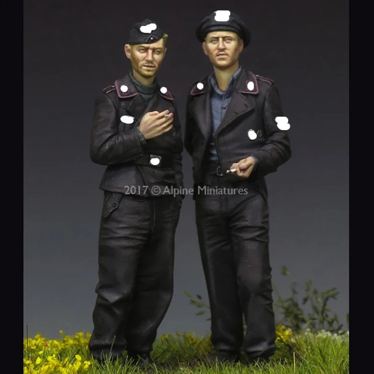 1/35 Panzer Crew Set with 2 heads Resin Model Soldier GK WWII military theme Unassembled and unpainted kit | Игрушки и хобби