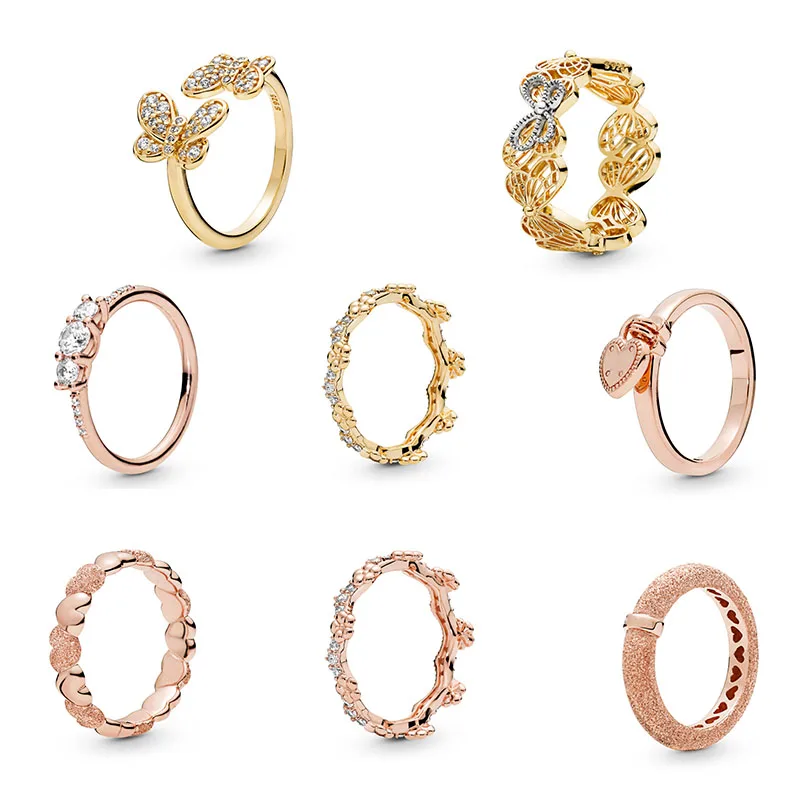 

GM 100%925 Sterling Silver Original Copy High Quality 1:1 2019 Spring New Butterfly Ring Logo Free Shipping