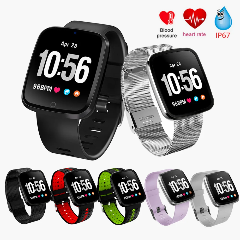 

V6 Smart Band Fitness Tracker Smart Bracelet IP67 Waterproof Blood Pressure Monitor Bluetooth Smart Watch Men PK A1 DZ09 Watch