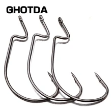 50 шт. червь джиг большой крючок рыболовный крючок черный рыболовный крючок Размер 1/0-5/0