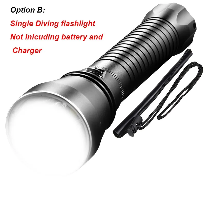 IPX8 XHP70.2 светодиодный водонепроницаемый светильник для подводного плавания, подводного погружения, 100 м, фонарь, лампа, светильник для кемпинга, фонарь, аккумулятор 26650 - Испускаемый цвет: Option B