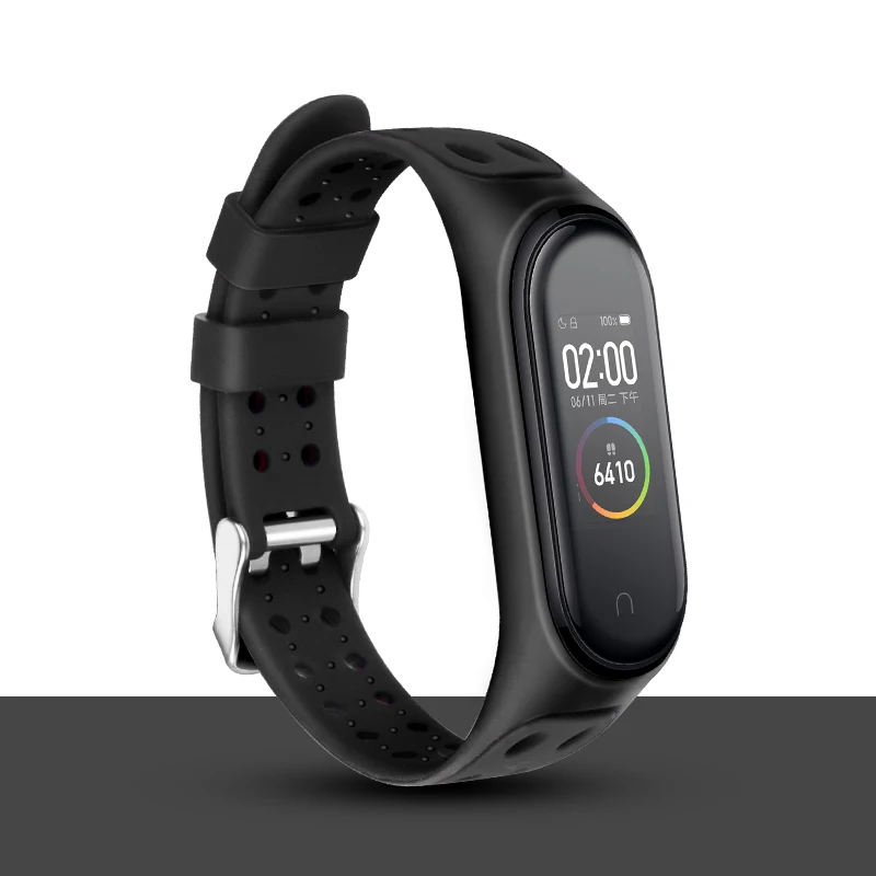 Мягкий браслет Для Xiaomi Mi Band 4 Ремень Силиконовый ремешок Для Mi Band 4/3 Аксессуары Miband 4 NFC Сменный ремешок - Цвет ремешка: pure black