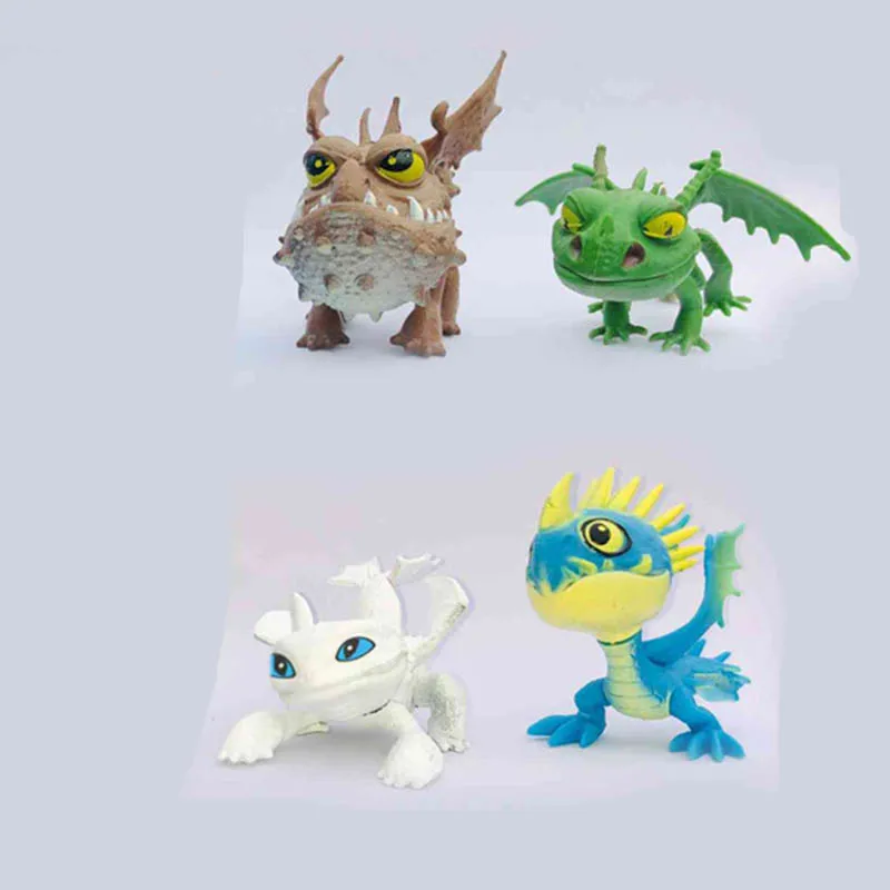 How To Train Your Dragon 3 8pcs Dragon Doll Decoration Toy Set Stormfly Night Fury light Fury toothless children gifts