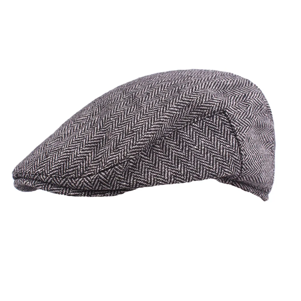 Light Gray Мужские классические зимние теплые береты для вождения, Кепка для гольфа, повседневная Кепка, новинка HATCS0241 - Цвет: Light Gray