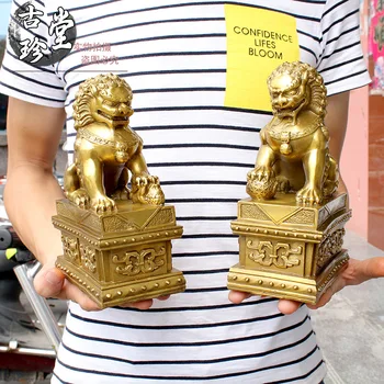 

Imitation of the Forbidden City in Beijing lion Copper metal crafts home desktop decor decoration ornaments(A849)