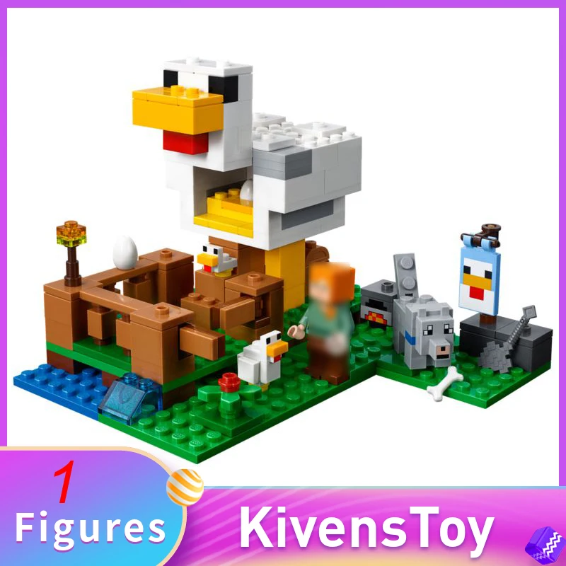 

In Stock Minecrafted 18035 The Chicken Coop Building Blocks Bricks Toys Compatible with Lego 21140 My World Series 222pcs