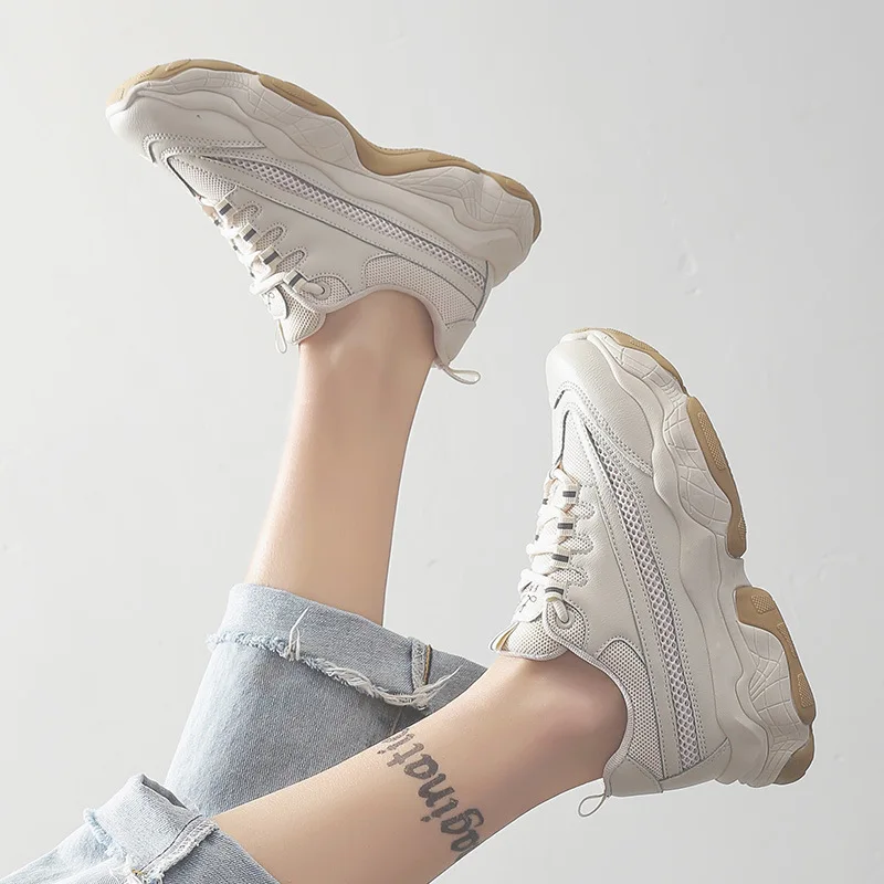 

Casual Shoes Women Chunky Sneakers Platform zapatos de mujer Spring Mesh chaussures femme Patchwork Ladies footware Breathable