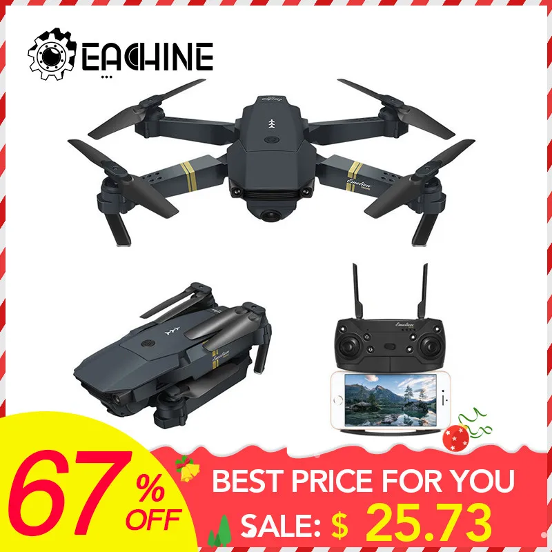 Eachine E58 WIFI FPV con cámara granangular HD modo alto brazo plegable RC Quadcopter Drone RTF VS VISUO XS809HW JJRC H37