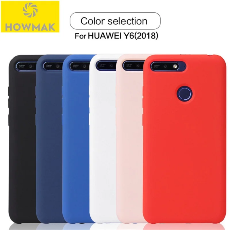 

Huawei Y5 Y6 Y7 Y9 2018 Case Original HOWMAK Official Style Soft Liquid Silicone TPU Case For Huawei Y5 Y6 Y7 Prime 2018 Y9 2019