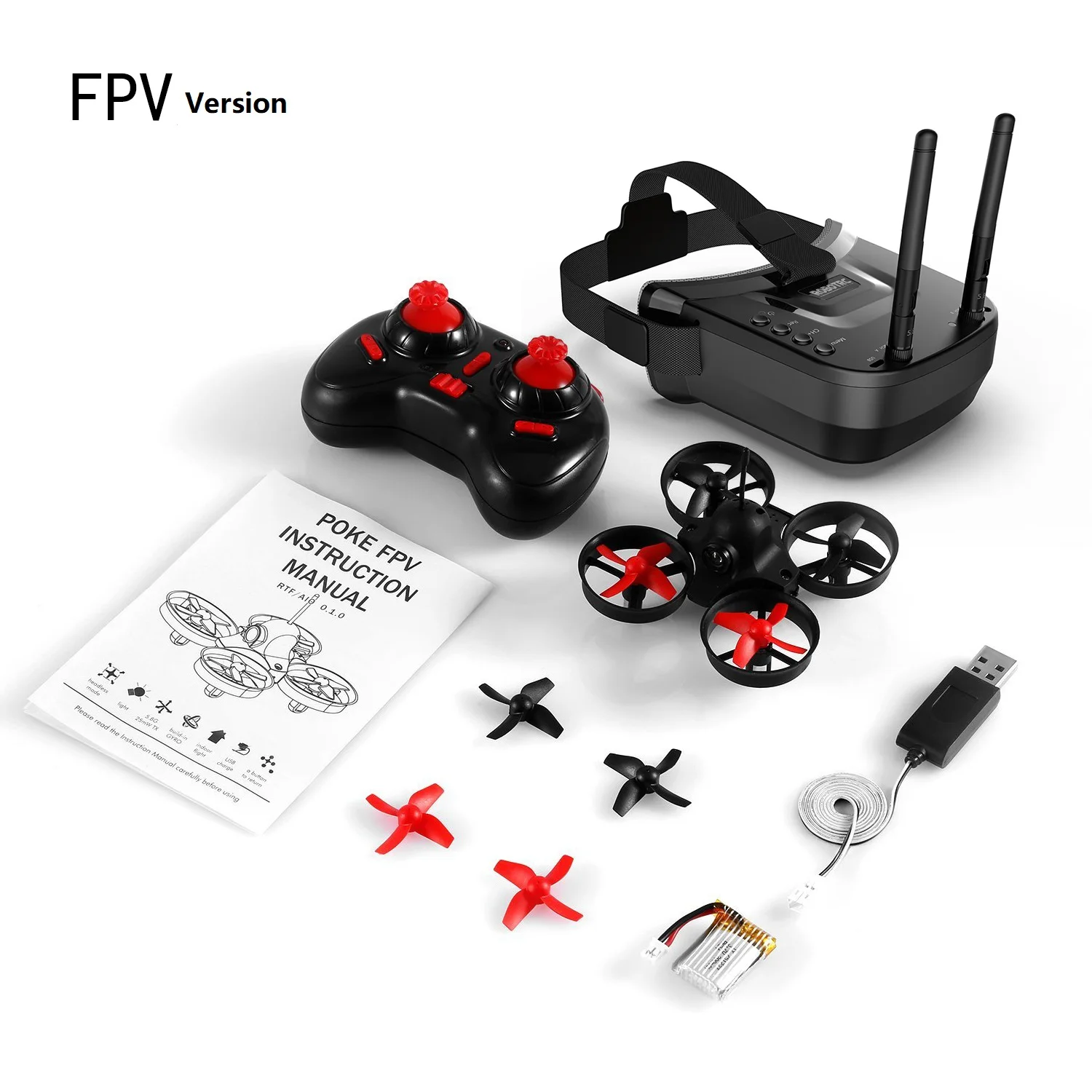 716 PoKe Micro FPV Mini RC Quadcopter Drone 360 Degree Flip 5.8G 25mW AIO Camera Headless Mode One Key Return Indoor 8