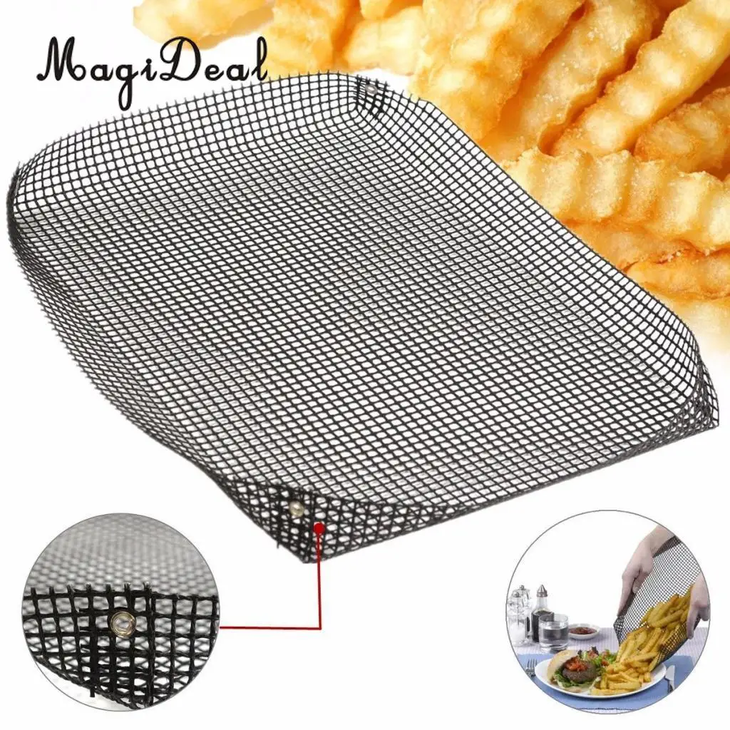 MagiDeal Non-Stick Oven Baking Mesh Tray BBQ Net Chip Baskets Roaster Grilling Mesh