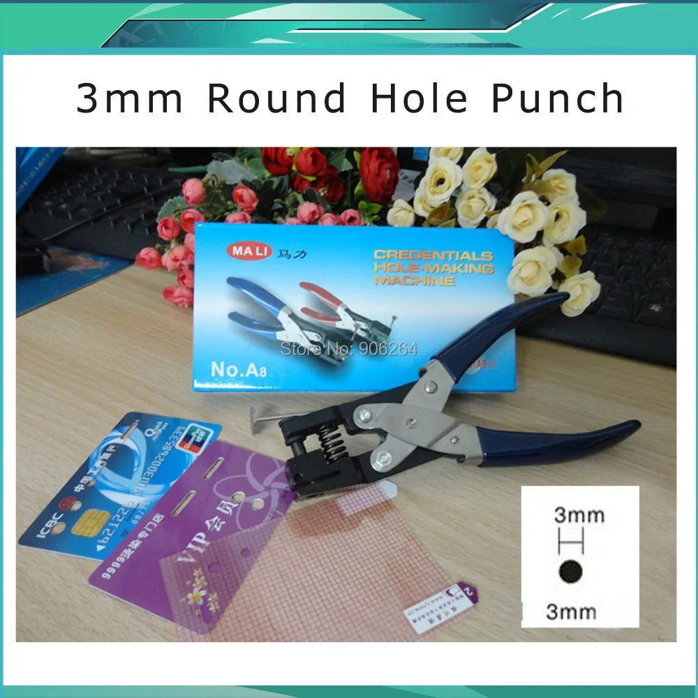 

3MM New Rushed Free Shipping Manual Punches Paper Puncher Round Hole Plier Punch PVC Badge Punching Machine