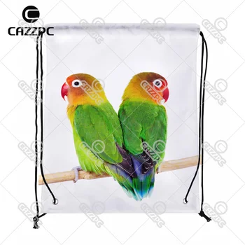

Lovely Pair of lovebirds bird Print Custom individual Nylon fabric Drawstring Backpack gift bag