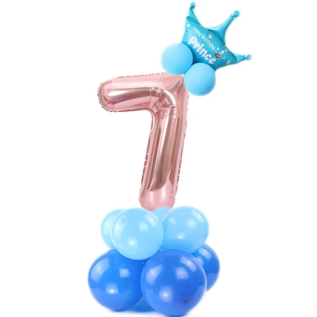 С днем рождения воздушные шарики принцессы Свадебная вечеринка Фольга воздушные шары к дню рождения для мальчиков и девочек, для детей 0, 1 2 3 4 5 6 7 8 9 Шарики ко дню рождения - Цвет: Blue 7