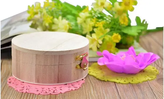1 шт шикарная коробка для хранения ювелирных изделий круглой формы DIY деревянное украшение