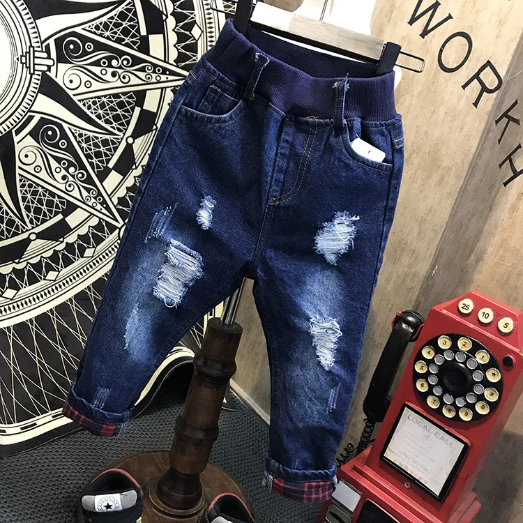 

Children Broken Hole Pants Trousers 2018 Baby Boys Girls Jeans Brand Fashion Autumn Kids Trousers Children Clothing 2-6years