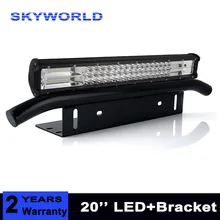 7D 20 polegada 288 w combinação levou barra de luz + 23 “bar touro amortecedor dianteiro suporte de Montagem da placa de licença para 4×4 caminhões trator Offroad carro