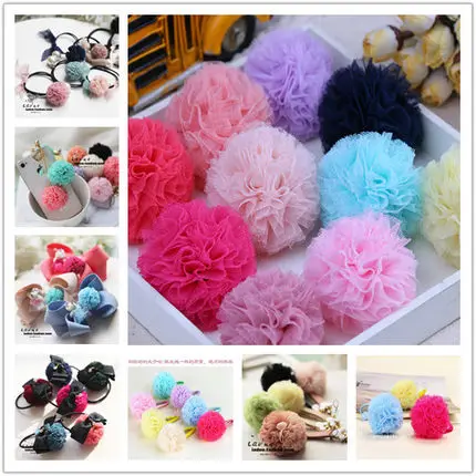 

150pcs 30mm-38mm 1.3" Mini Tulle Pompoms Tulle Colorful Handmade Pom Pom- Wholesale Party Decor-Craft Supplies