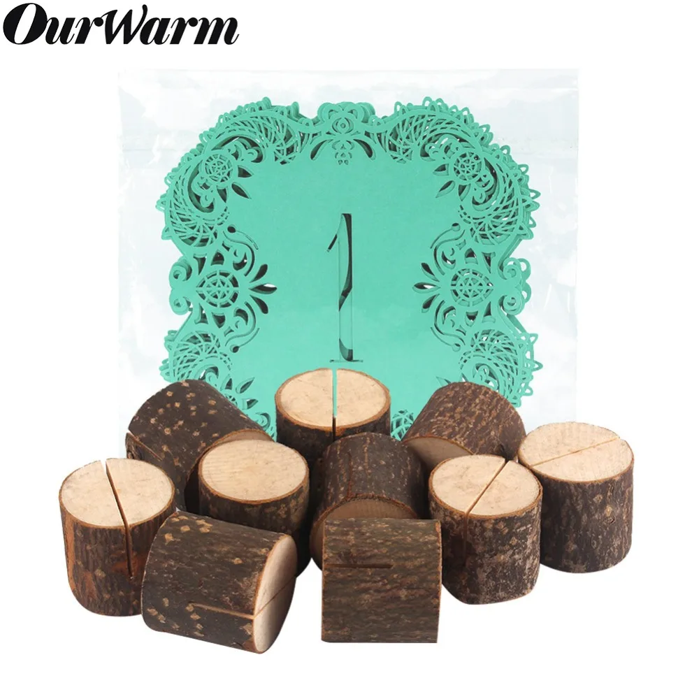 

OurWarm Wedding Wooden Card Holder Stand Name Place Table Number Holder Seat Decor Direction Sign Folder Rustic Photo Holder DIY