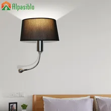 Полу-шар настенные светильники Современный встраиваемый отель гибкий светодиодный лампа для чтения 4-х ступенчатый переключатель дизайн Черный цвет и цвет хаки Цвет Форма 110 v-240 v
