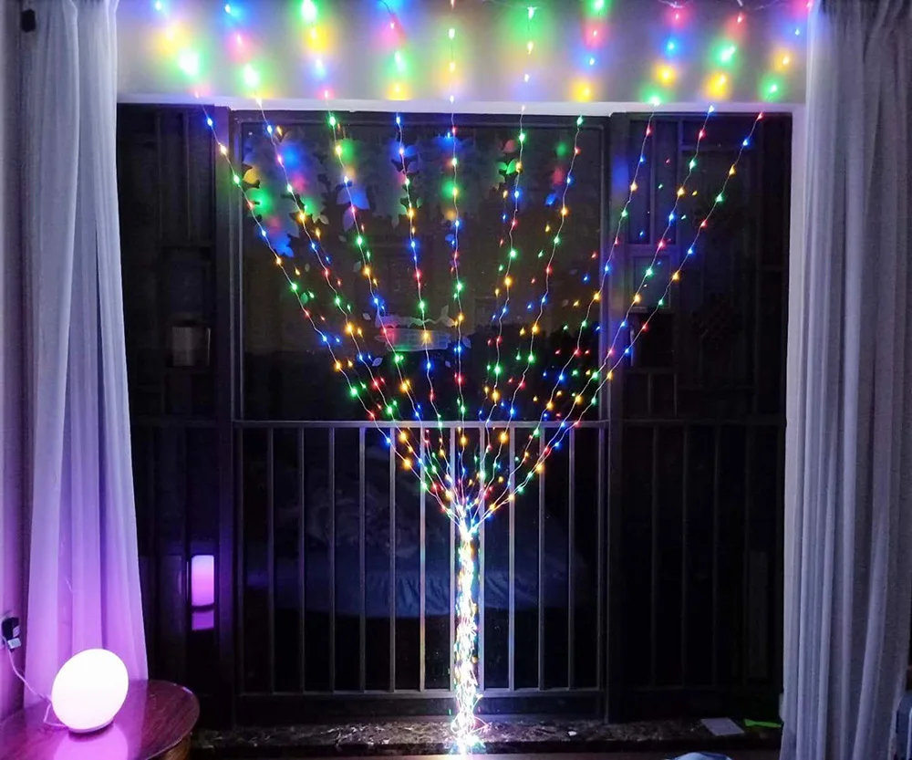 2x2/3x3/4x2/6x3 м светодиодный Сказочный шнур рождественское освещение светодиодный гирлянда со сказочными огнями для сада вечерние занавески