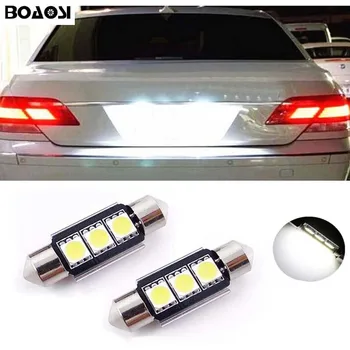 

BOAOSI 2x Dome Festoon 5050smd 3Led Super bright LED Canbus no error License Plate Light for Skoda Superb