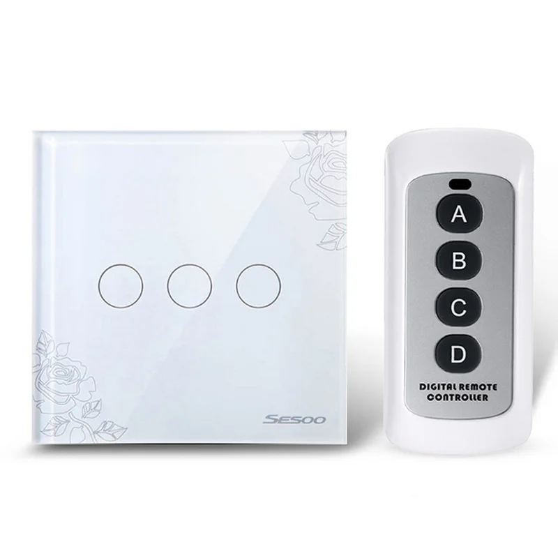 Beautiful Crystal Glass Panel Wireless Remote Control ...