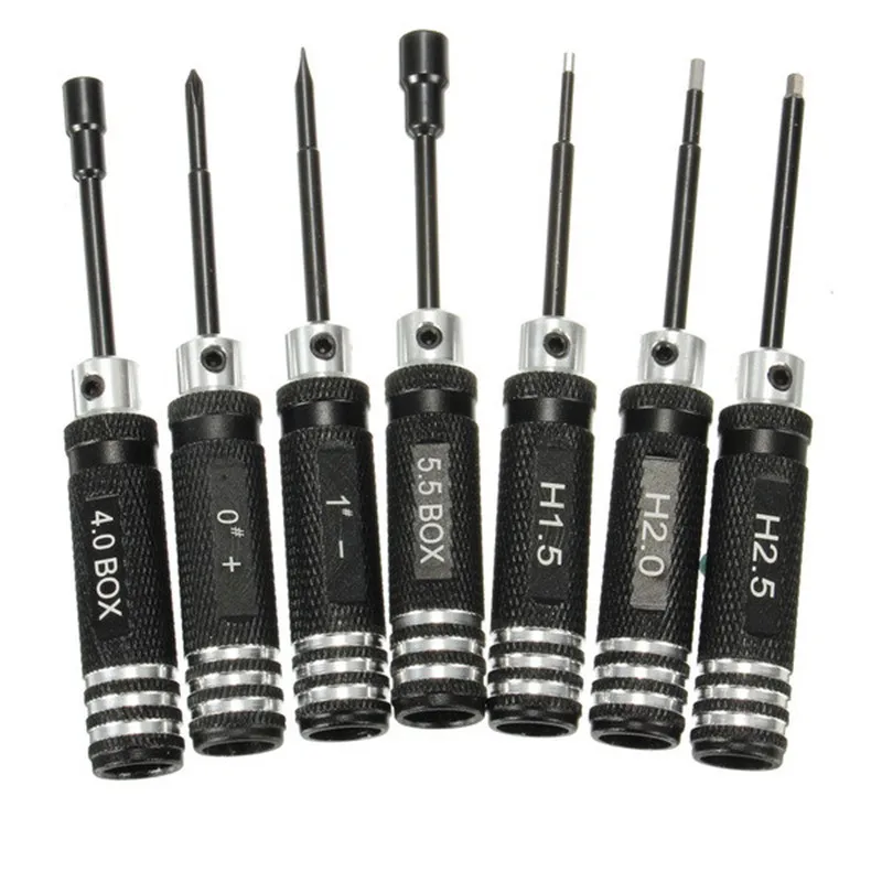 

DANIU 7PCS/SET Black/Blue Stainless Steel Hex Screwdriver Kit Repairing Hand Tool 10.7cm x 1.4cm