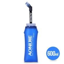 Dark Blue Foldable TPU Outdoor Soft Flask Water Bag Sport Camping Hike Running Water Hydration Bottle Mouth Kettle 350ml 600ml