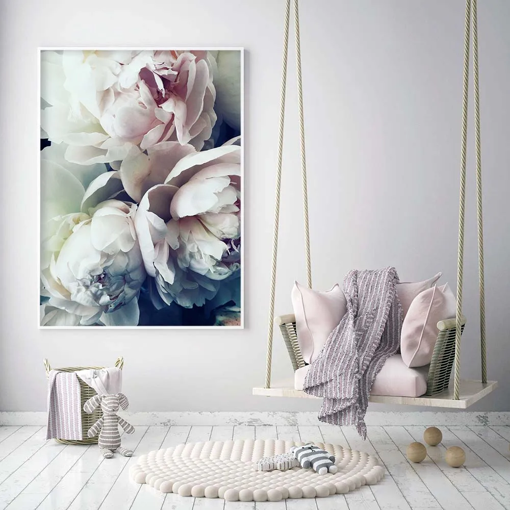 Posters and Prints Blush Flower Pink Rose Nordic Wall Art